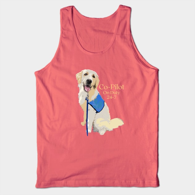 Co-Pilot Golden Retriever Tank Top by B C Designs